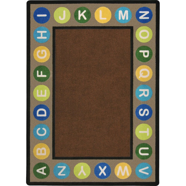 Kid Essentials Alphabet Spots 7'8" x 10'9" Area Rug in Color Earthtone