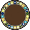 Kid Essentials Alphabet Spots 13'2" Round Area Rug in Color Earthtone