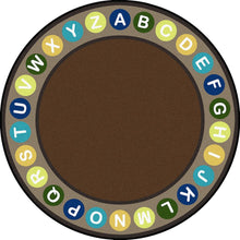 Kid Essentials Alphabet Spots 13'2" Round Area Rug in Color Earthtone