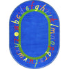 Kid Essentials AlphaScript 7'8" x 10'9" Oval Area Rug in Color Blue