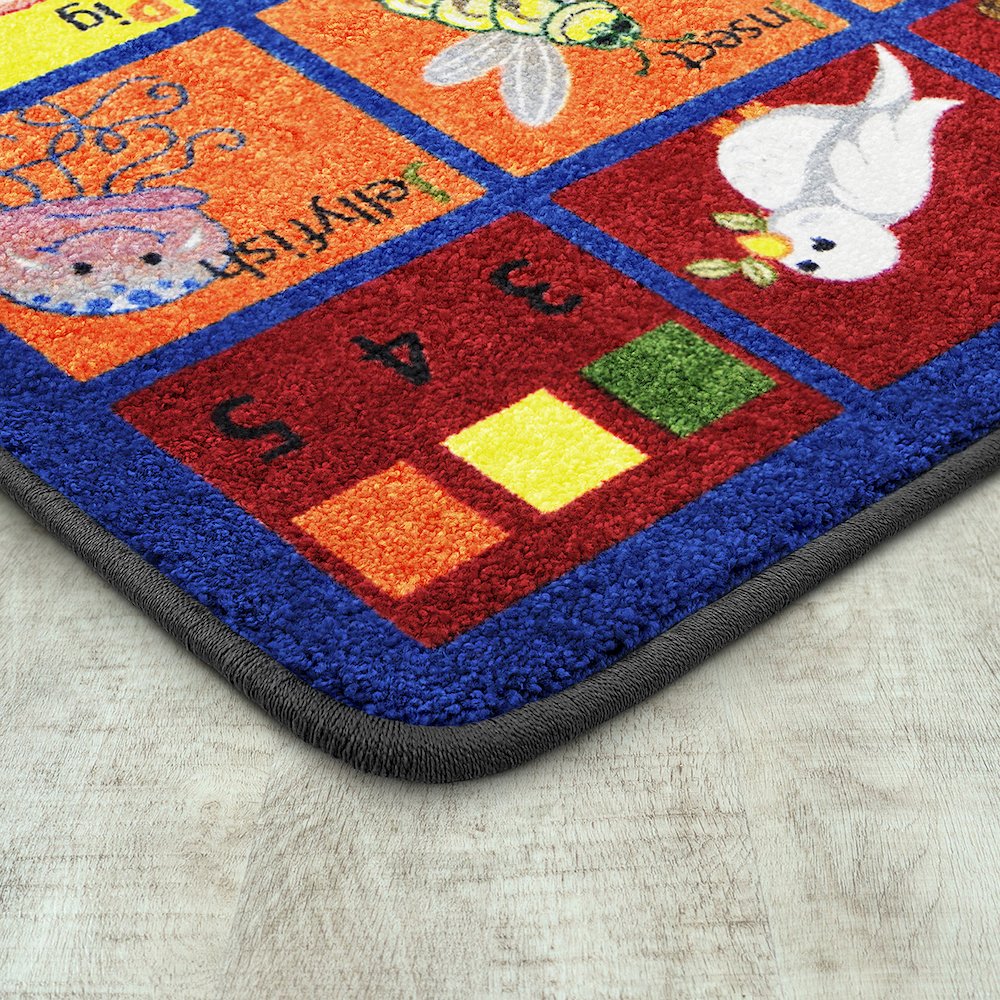 Kid Essentials Animal Phonics 7'8" x 10'9" Area Rug in Color Multi
