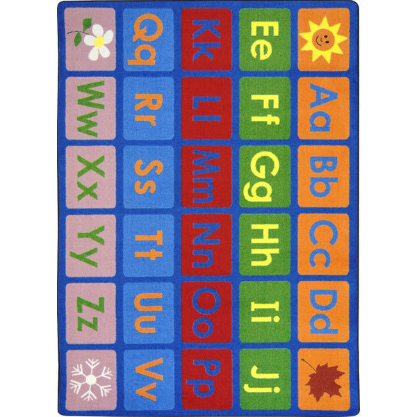 Kid Essentials Any Day Alphabet 7'8" x 10'9" Area Rug in Color Multi