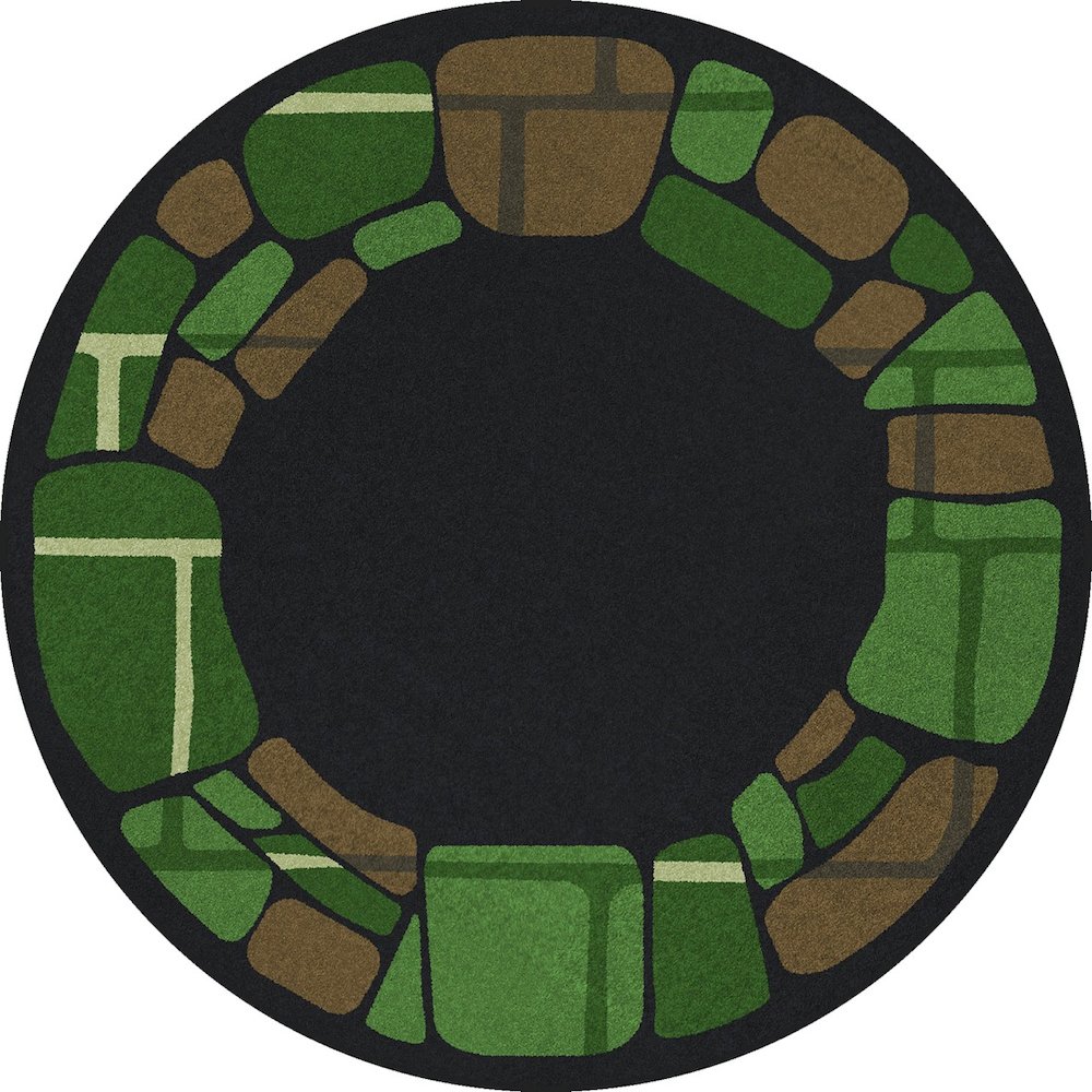 Kid Essentials BioStones 5'4" Round Area Rug in Color Meadow