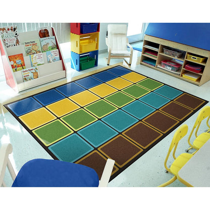 Kid Essentials Blocks Abound 7'8" x 10'9" Area Rug in Color Earthtone
