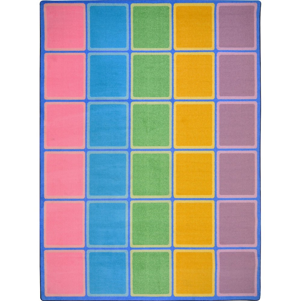 Kid Essentials Blocks Abound 10'9" x 13'2" Area Rug in Color Pastel