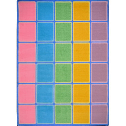 Kid Essentials Blocks Abound 10'9" x 13'2" Area Rug in Color Pastel