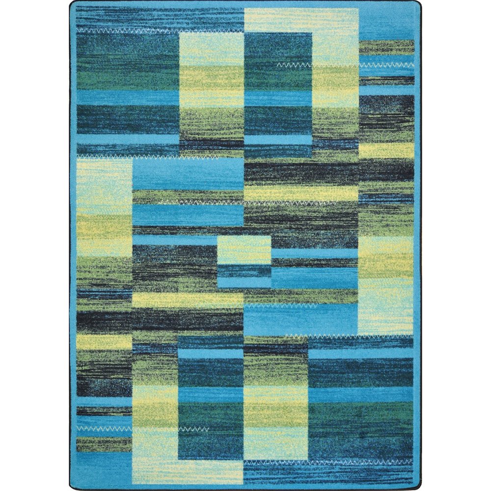 Kid Essentials Boomblox 5'4" x 7'8" Area Rug in Color Teal