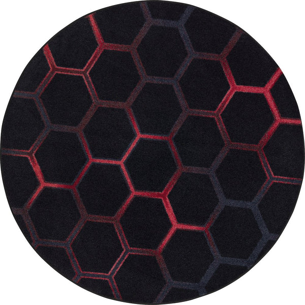 Kid Essentials Breakout 7'7" Round Area Rug in Color Ruby