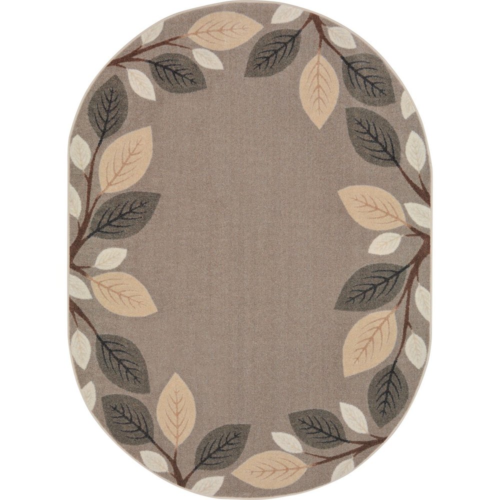 Kid Essentials Breezy Branches 7'8" x 10'9" Oval Area Rug in Color Neutral