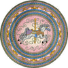 Kid Essentials Carousel 5'4" Round Area Rug in Color Pink