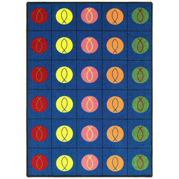 Kid Essentials Circles & Symbols 7'8" x 10'9" Area Rug in Color Multi