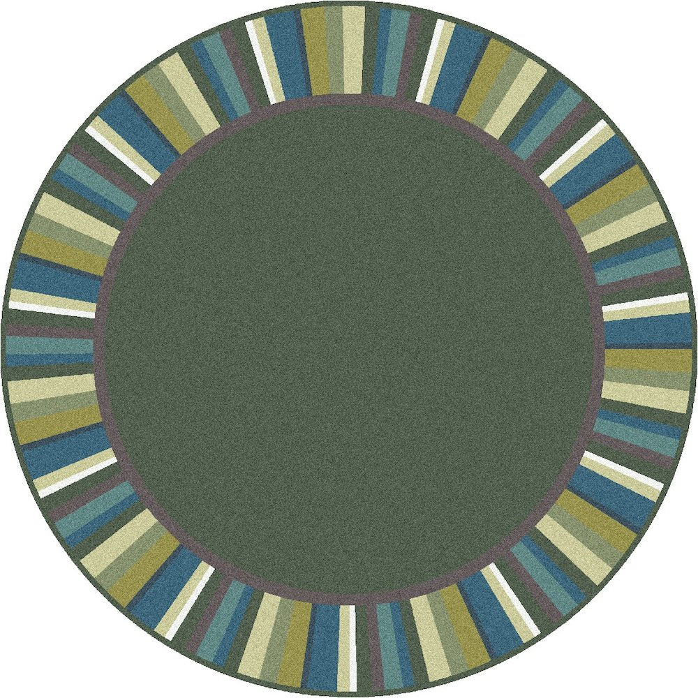 Kid Essentials Clean Green 5'4" Round Area Rug in Color Soft