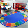 Kid Essentials Color Tones 7'8" x 10'9" Oval Area Rug in Color Multi
