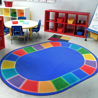Kid Essentials Color Tones 7'8" x 10'9" Oval Area Rug in Color Multi