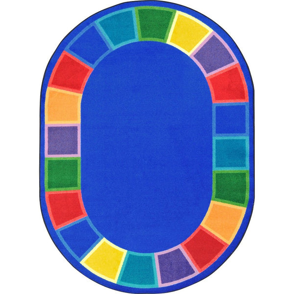Kid Essentials Color Tones 7'8" x 10'9" Oval Area Rug in Color Multi