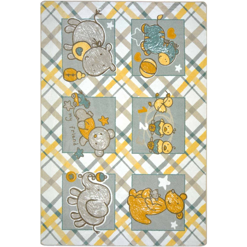 Kid Essentials Cozy Creatures 5'4" x 7'8" Area Rug in Color Multi
