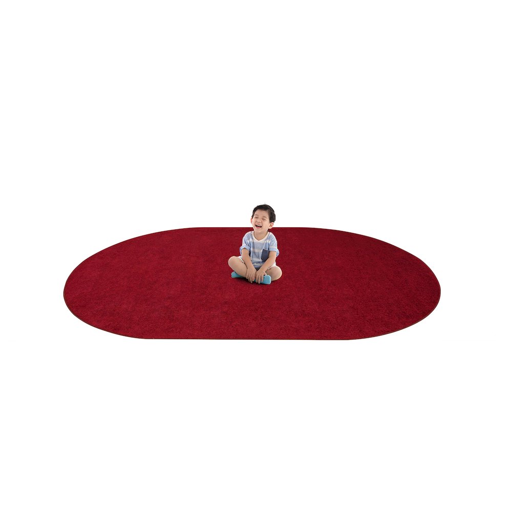 Kid Essentials Endurance 12' x 7'6" Oval Area Rug in Color Burgundy