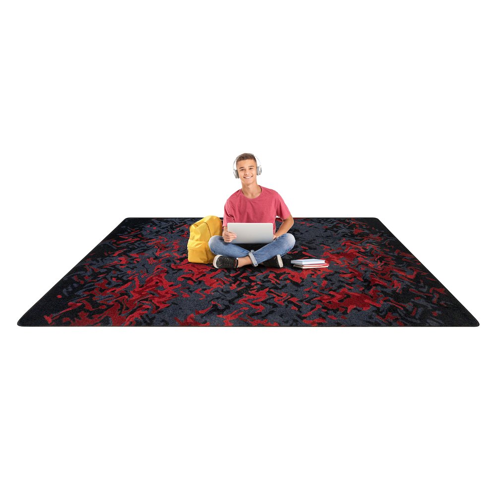 Kid Essentials Eruption 5'4" x 7'8" Area Rug in Color Ruby