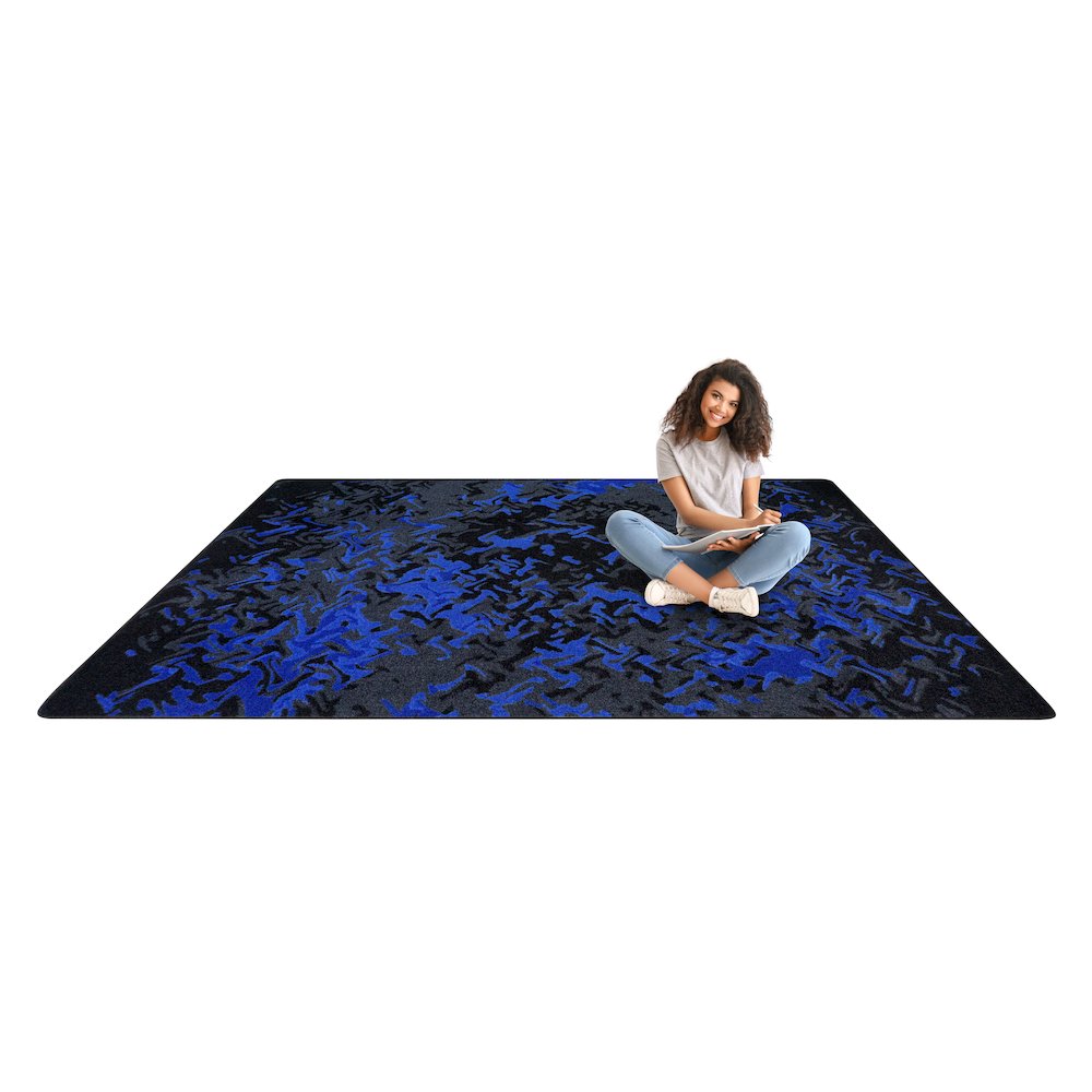 Kid Essentials Eruption 5'4" x 7'8" Area Rug in Color Sapphire
