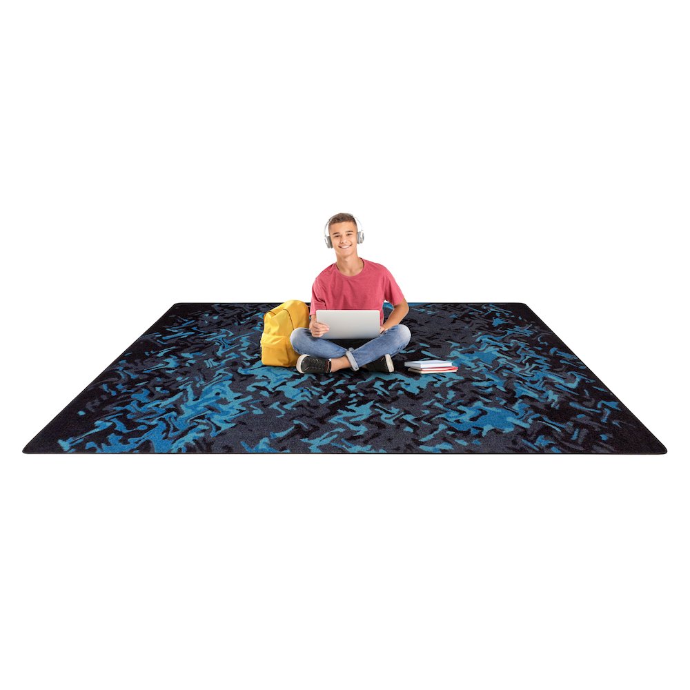 Kid Essentials Eruption 5'4" x 7'8" Area Rug in Color Teal