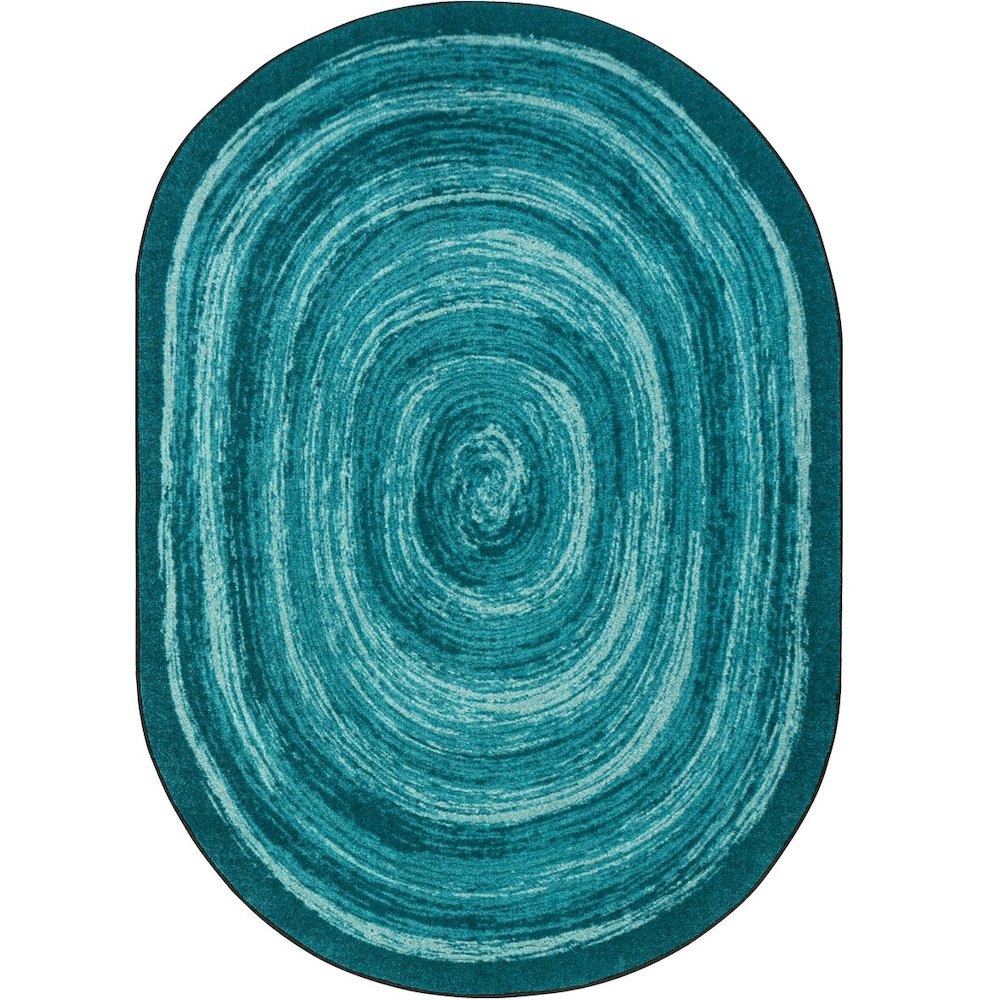 Kid Essentials Feeling Fun 7'8" x 10'9" Oval Area Rug in Color Teal