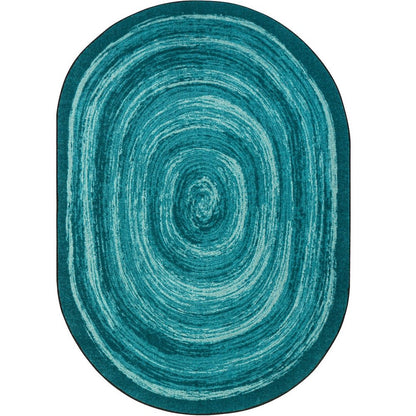 Kid Essentials Feeling Fun 7'8" x 10'9" Oval Area Rug in Color Teal