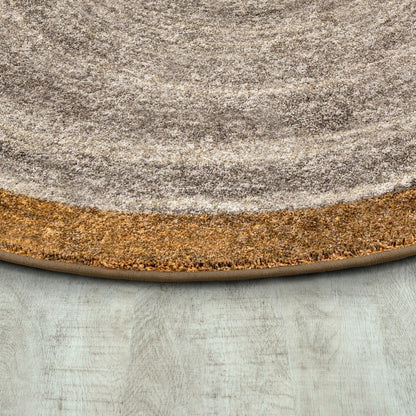 Kid Essentials Feeling Natural 7'7" Round Area Rug in Color Stone