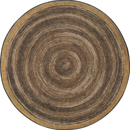 Kid Essentials Feeling Natural 5'4" Round Area Rug in Color Walnut