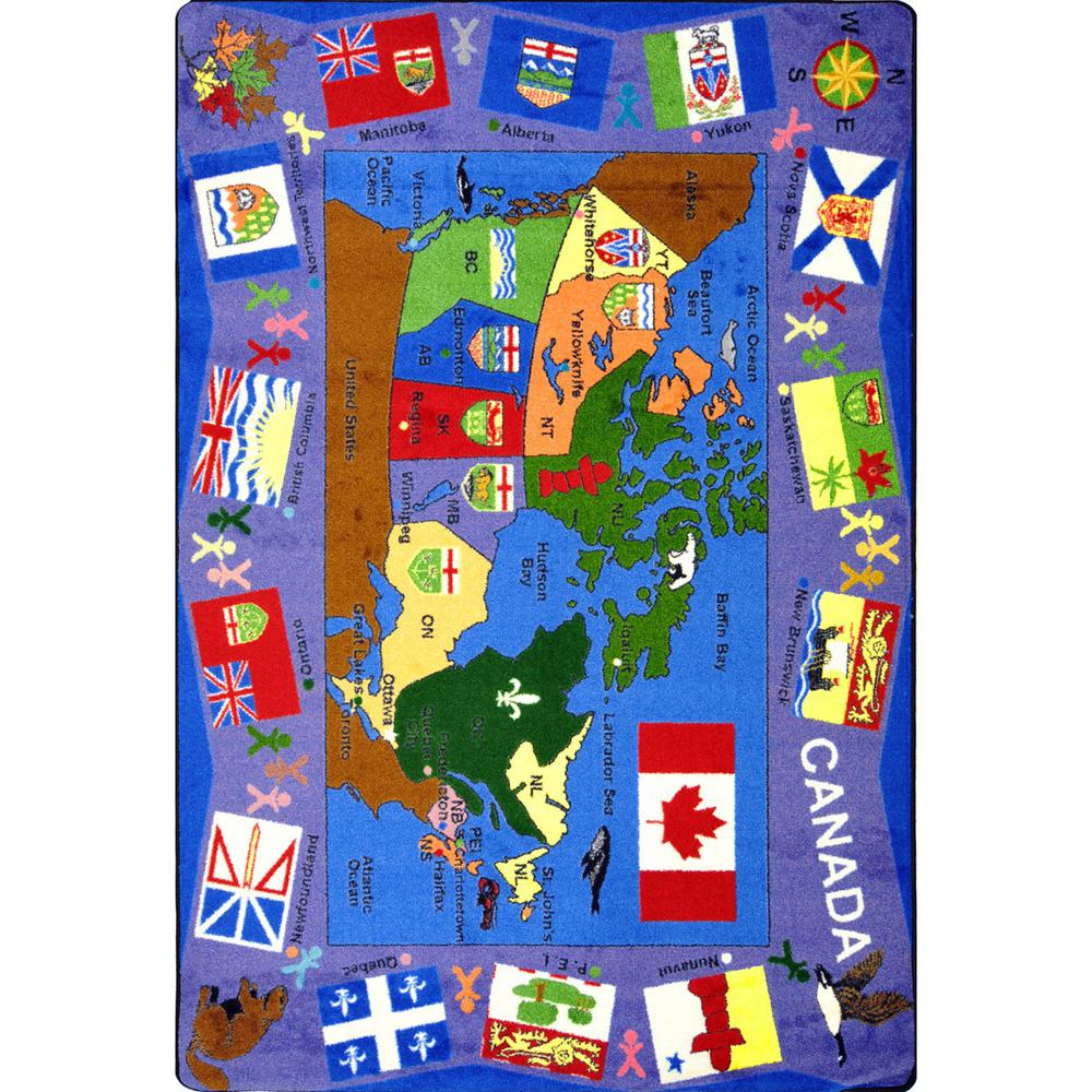 Kid Essentials Flags of Canada 7'8" x 10'9" Area Rug in Color Multi