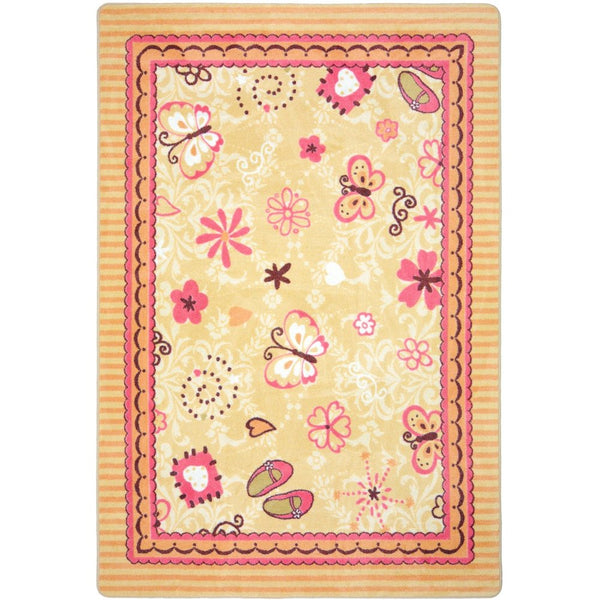 Kid Essentials Hearts & Flowers 5'4" x 7'8" Area Rug in Color Multi