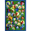 Kid Essentials Joyful Faces 5'4" x 7'8" Area Rug in Color Green