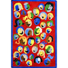 Kid Essentials Joyful Faces 5'4" x 7'8" Area Rug in Color Red