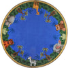 Kid Essentials Jungle Friends 5'4" Round Area Rug in Color Multi