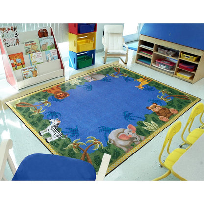 Kid Essentials Jungle Friends 5'4" x 7'8" Area Rug in Color Multi