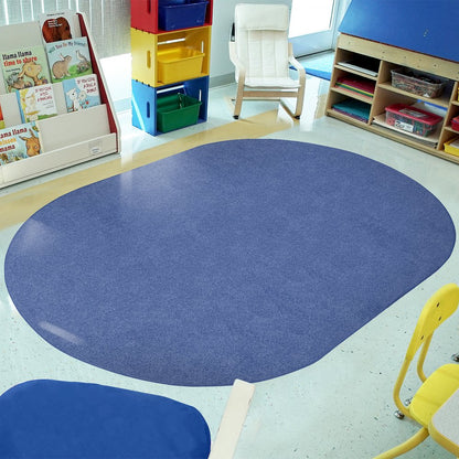 Kid Essentials Just Kidding 12' x 7'6" Oval Area Rug in Color Cobalt Blue