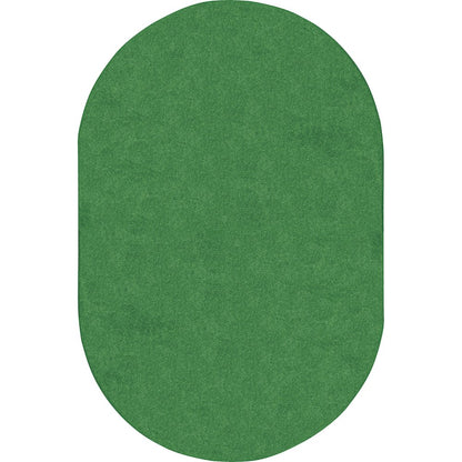Kid Essentials Just Kidding 12' x 7'6" Oval Area Rug in Color Grass Green