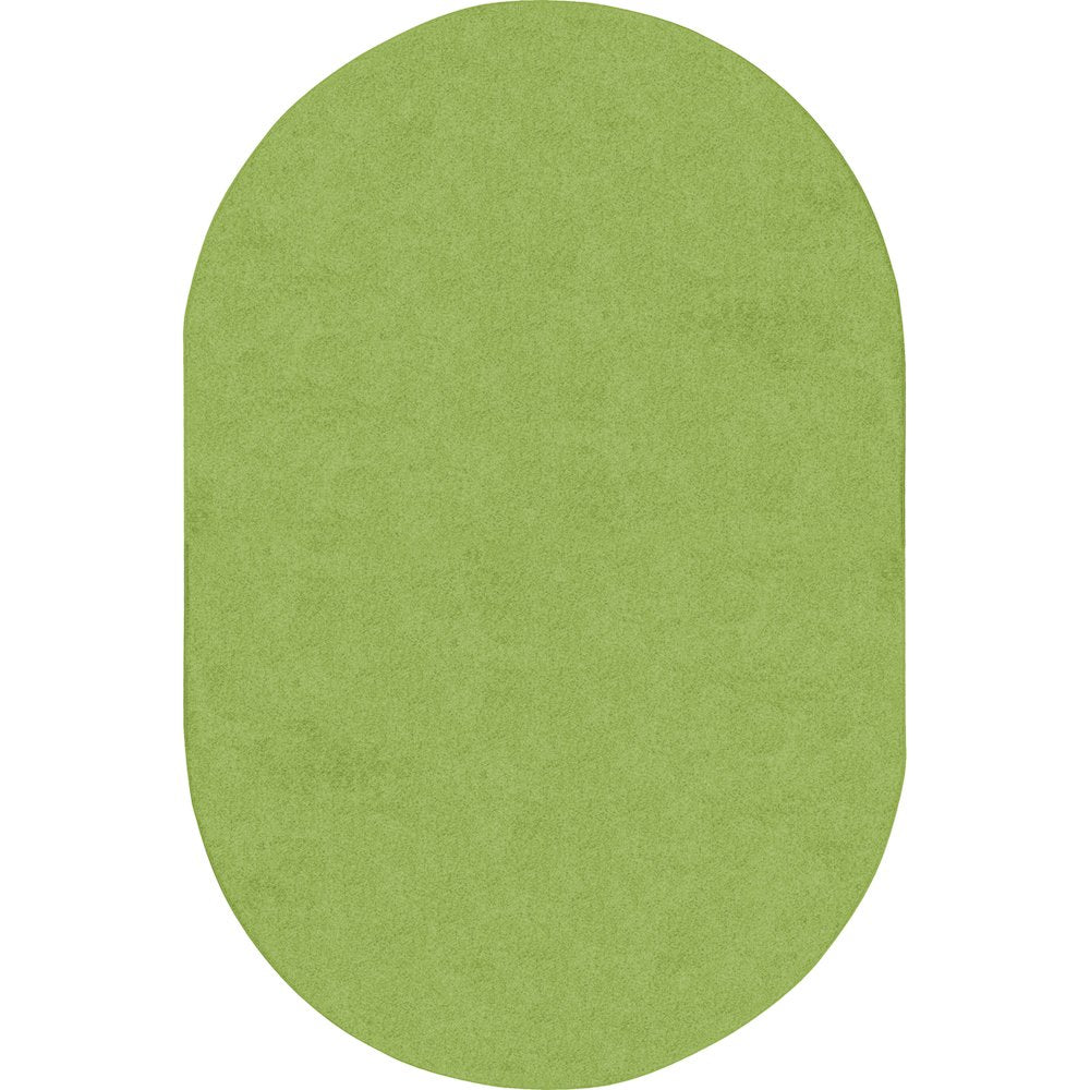 Kid Essentials Just Kidding 12' x 7'6" Oval Area Rug in Color Lime Green