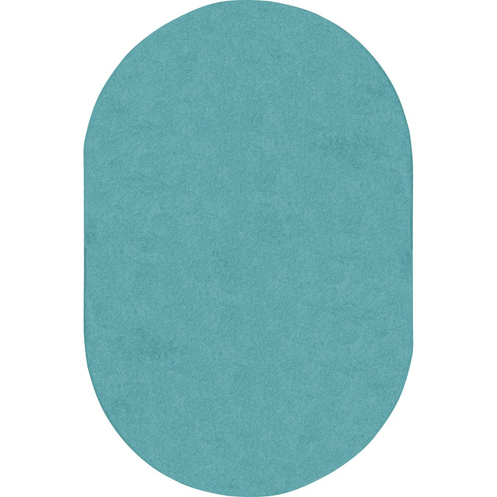 Kid Essentials Just Kidding 12' x 7'6" Oval Area Rug in Color Seafoam