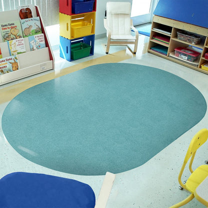 Kid Essentials Just Kidding 12' x 7'6" Oval Area Rug in Color Seafoam