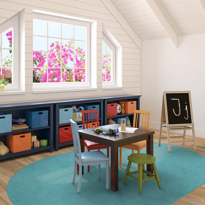 Kid Essentials Just Kidding 12' x 7'6" Oval Area Rug in Color Seafoam