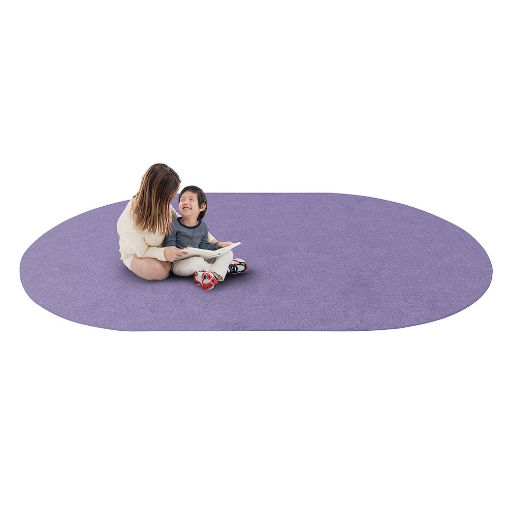 Kid Essentials Just Kidding 12' x 7'6" Oval Area Rug in Color Very Violet