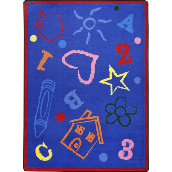 Playful Patterns Kid's Art 5'4" x 7'8" Area Rug in Color Rainbow