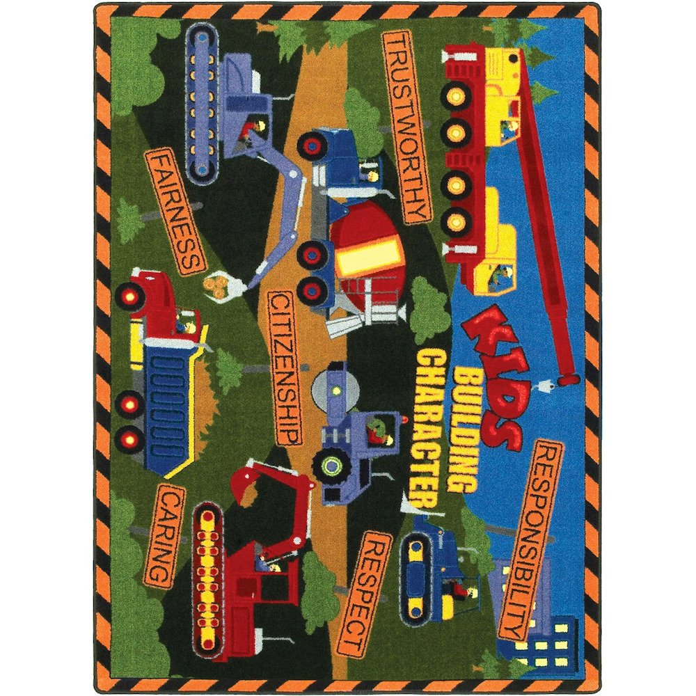Kid Essentials Kid's Building Character 7'8" x 10'9" Area Rug in Color Multi