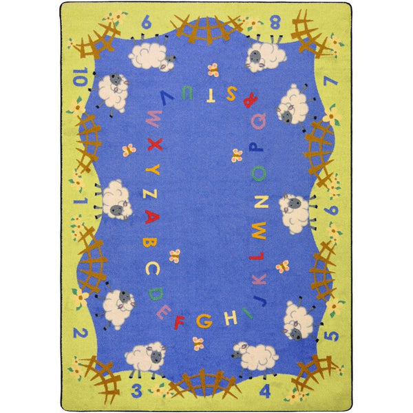 Kid Essentials Lamby Pie 7'8" x 10'9" Area Rug in Color Multi