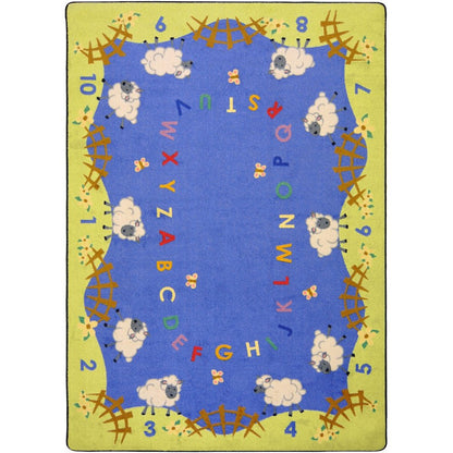 Kid Essentials Lamby Pie 7'8" x 10'9" Area Rug in Color Multi