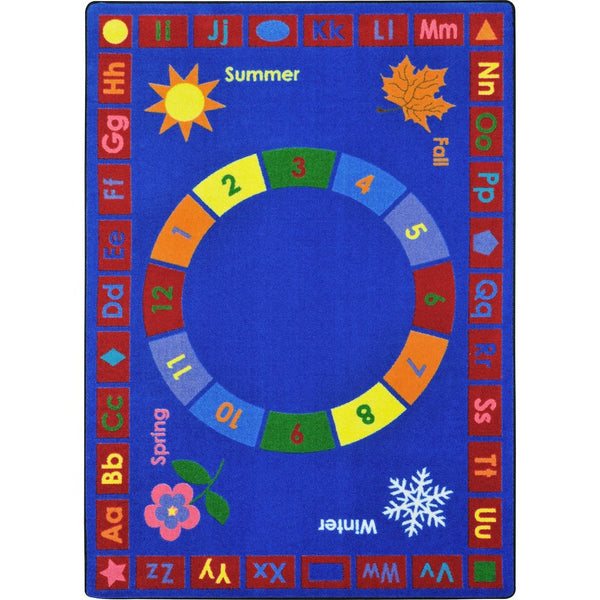 Kid Essentials Learning Time 7'8" x 10'9" Area Rug in Color Multi