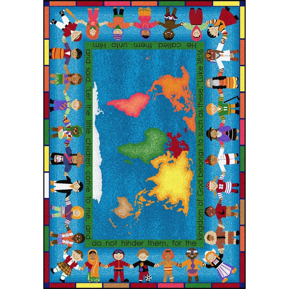 Kid Essentials Let the Children Come 7'8" x 10'9" Area Rug in Color Multi
