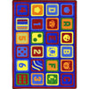 Kid Essentials Letters Count 7'8" x 10'9" Area Rug in Color Multi