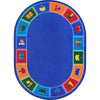 Kid Essentials Library Blocks 7'8" x 10'9" Oval Area Rug in Color Multi