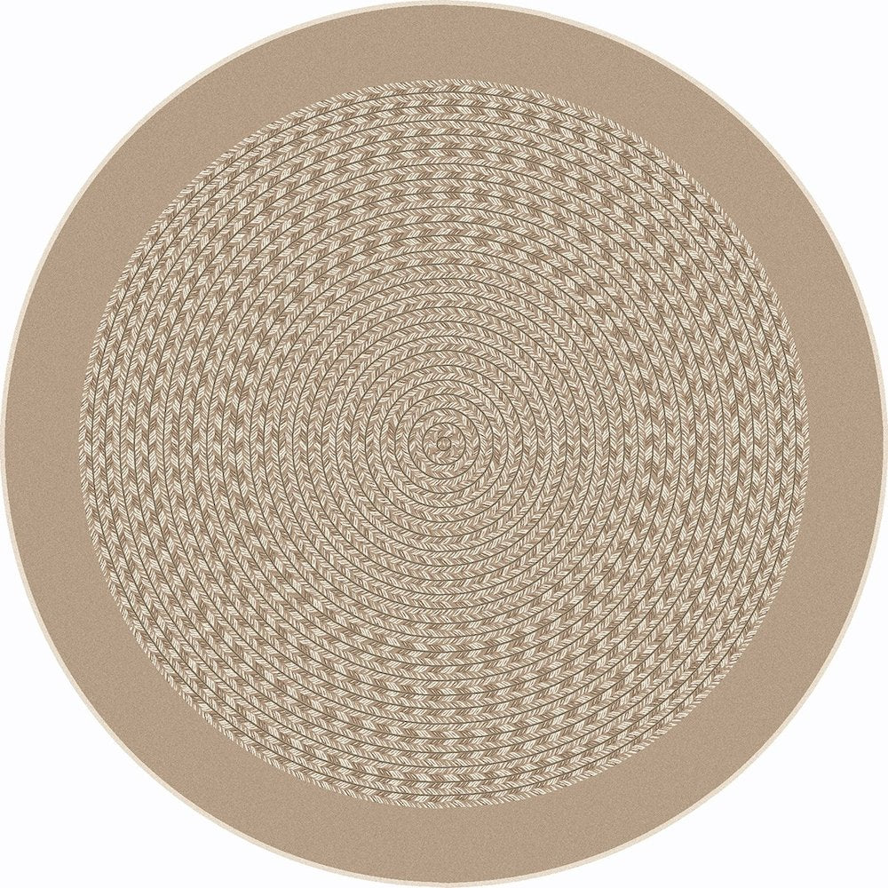 Kid Essentials Like Home 5'4" Round Area Rug in Color Beige